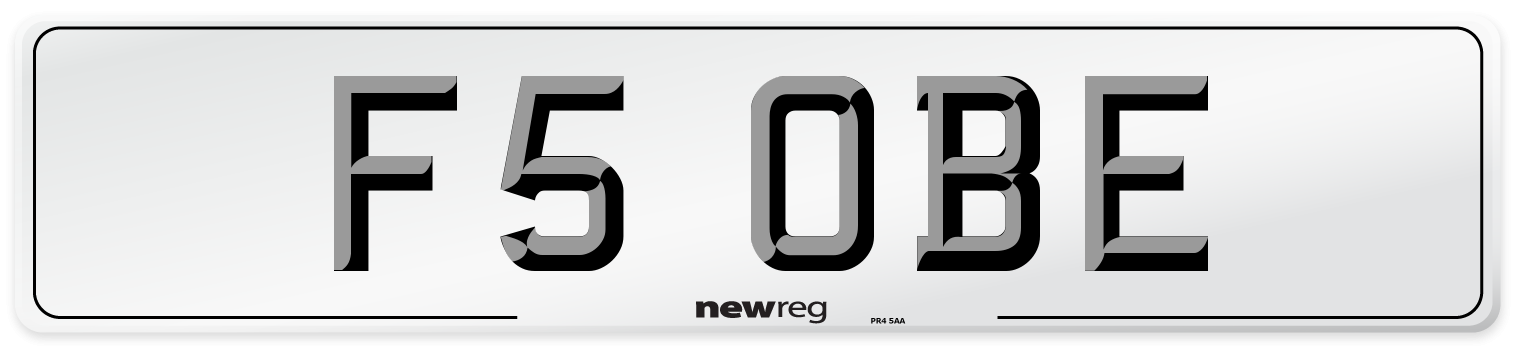 F5 OBE Number Plate from New Reg